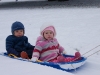 Graham & Zoe sledding